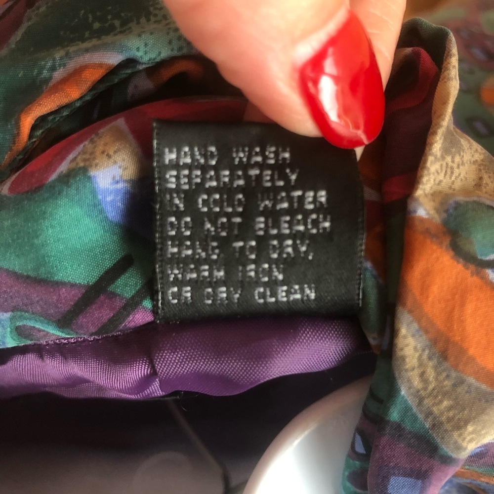 Mureli 100% silk zip front jacket size large - Picture 9 of 9